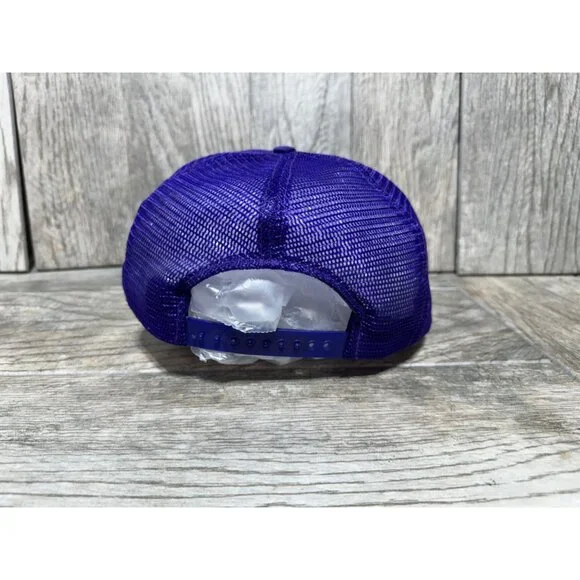 Vintage 90s Nininger Daughterty Racing Purple Mesh Trucker Hat Baseball Cap Funk - Picture 4 of 8
